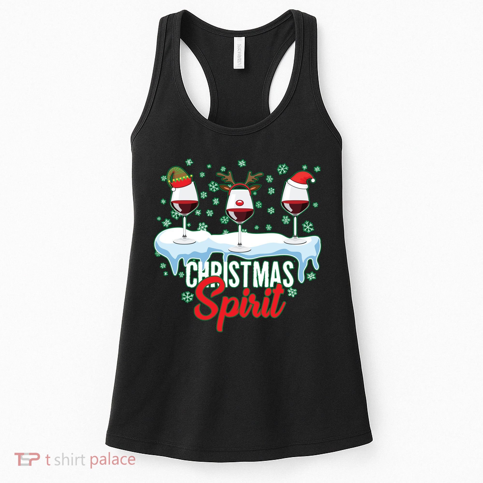 Funny Wine Christmas Spirit Women's Tank Top