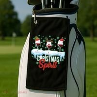 Funny Wine Christmas Spirit Golf Towel thumb 2