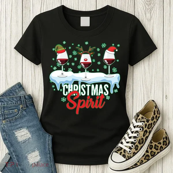 Funny Wine Christmas Spirit Women's T-Shirt