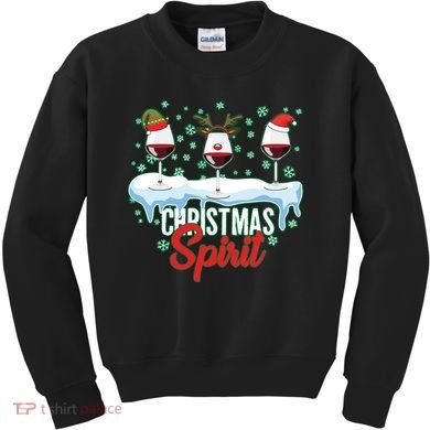 Funny Wine Christmas Spirit Kids Sweatshirt