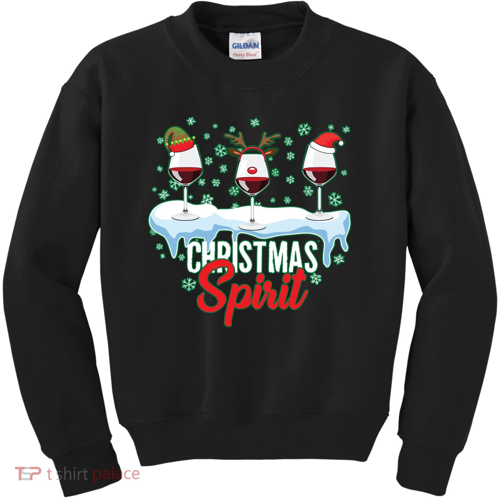 Funny Wine Christmas Spirit Kids Sweatshirt