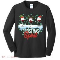 Funny Wine Christmas Spirit Kids Long Sleeve Shirt thumb 0
