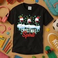 Funny Wine Christmas Spirit Kids T-Shirt thumb 3