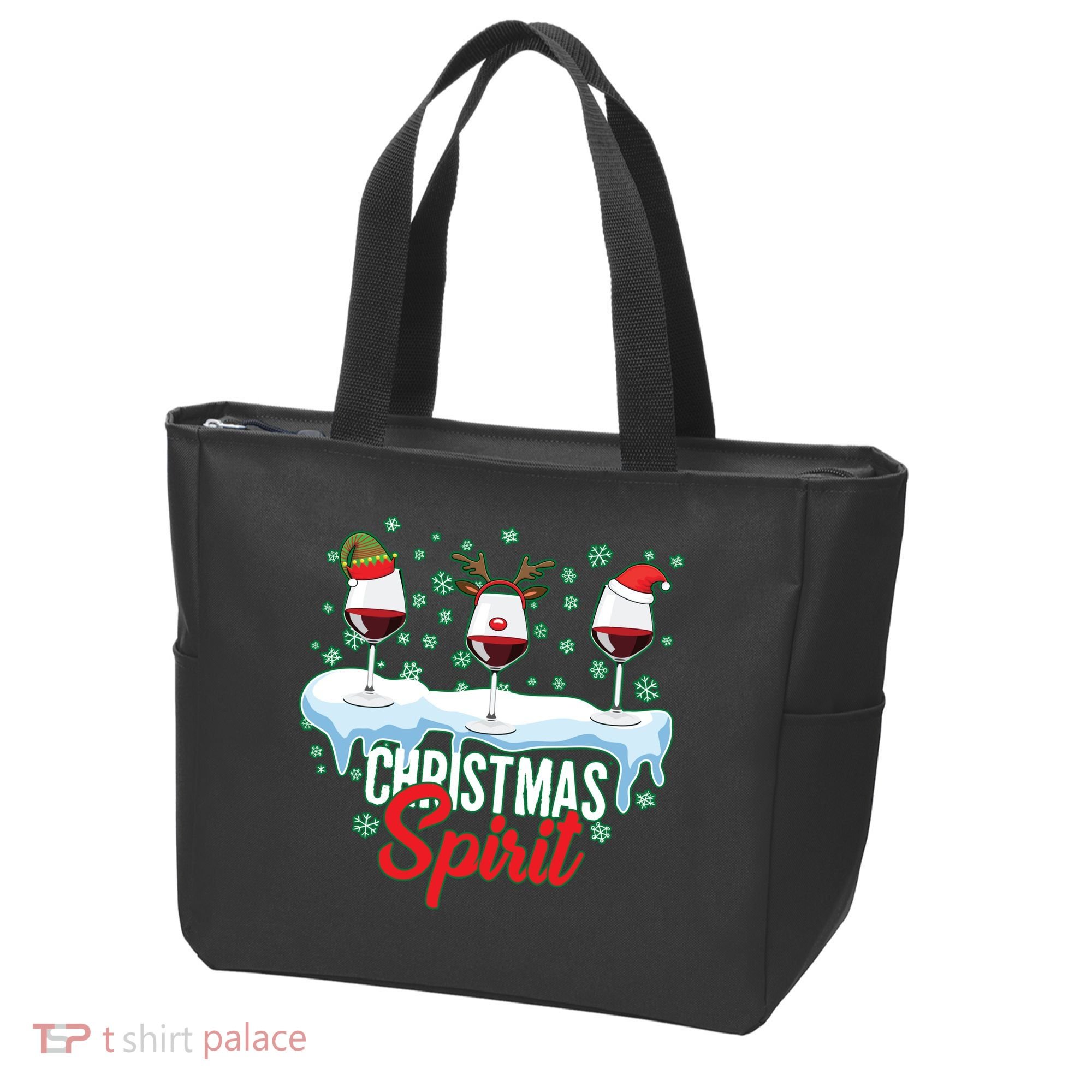 Funny Wine Christmas Spirit Tote Bag