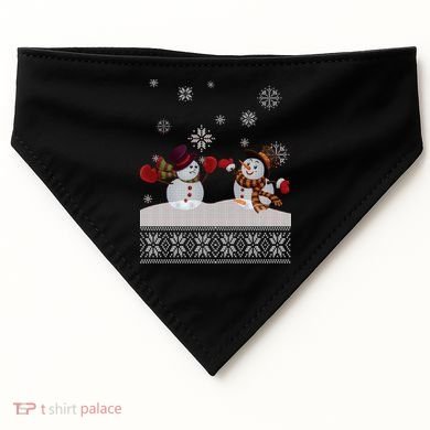 Funny Winter Snowman Ugly Christmas USA-Made Doggie Bandana