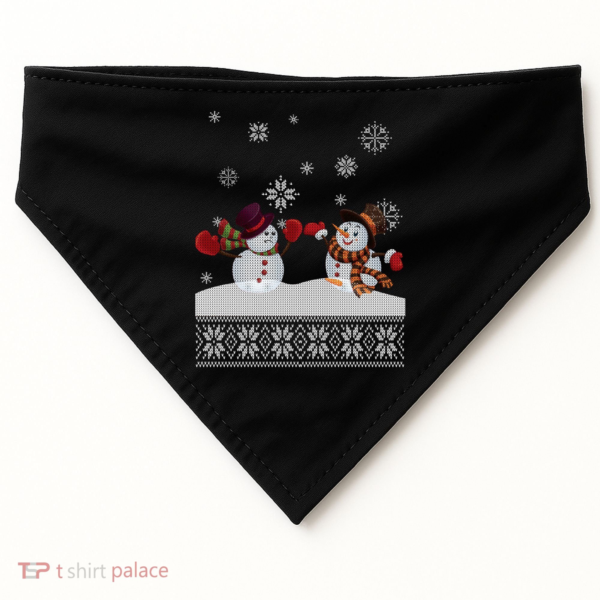 Funny Winter Snowman Ugly Christmas USA-Made Doggie Bandana