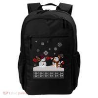 Funny Winter Snowman Ugly Christmas Backpack thumb 0