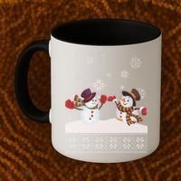Funny Winter Snowman Ugly Christmas Coffee Mug thumb 2