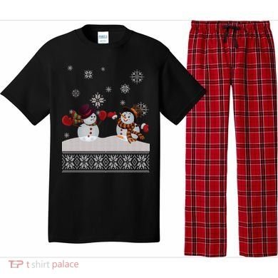 Funny Winter Snowman Ugly Christmas Pajama Set