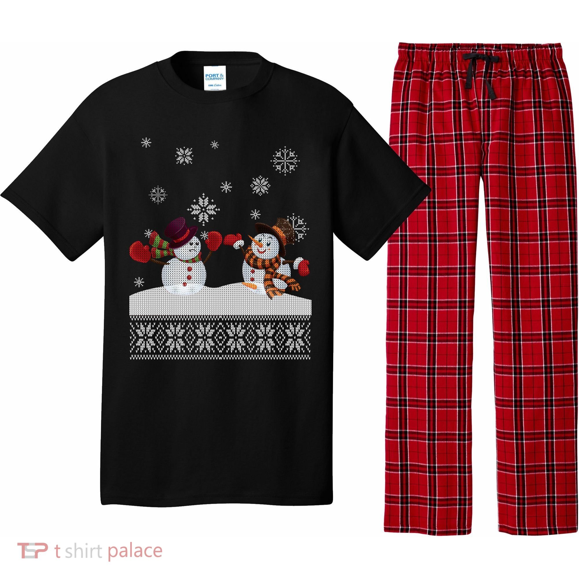 Funny Winter Snowman Ugly Christmas Pajama Set