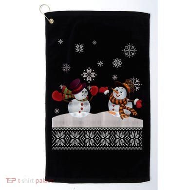 Funny Winter Snowman Ugly Christmas Golf Towel