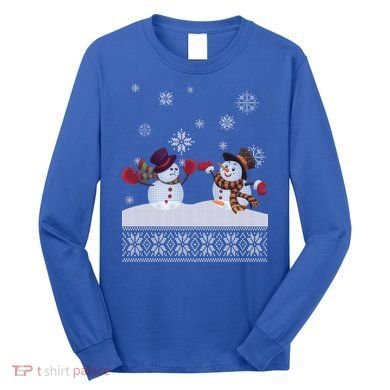 Funny Winter Snowman Ugly Christmas Long Sleeve Shirt