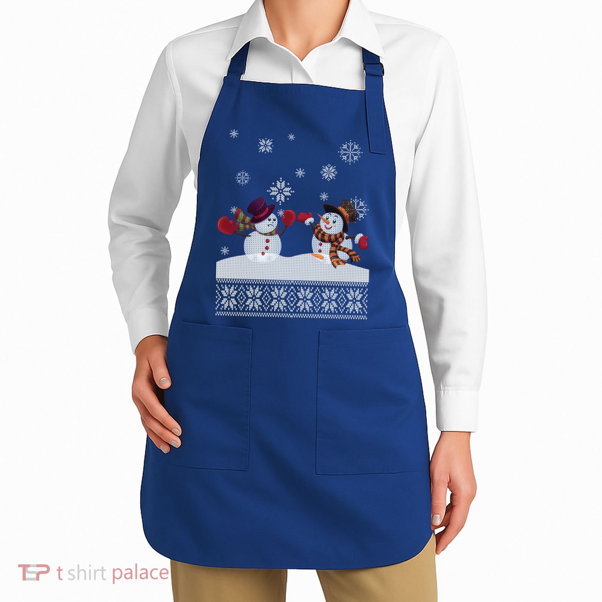 Funny Winter Snowman Ugly Christmas Apron