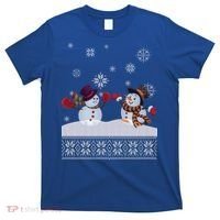 Funny Winter Snowman Ugly Christmas T-Shirt thumb 0