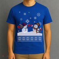 Funny Winter Snowman Ugly Christmas T-Shirt thumb 3