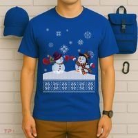 Funny Winter Snowman Ugly Christmas T-Shirt thumb 6