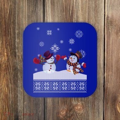 Funny Winter Snowman Ugly Christmas Coaster