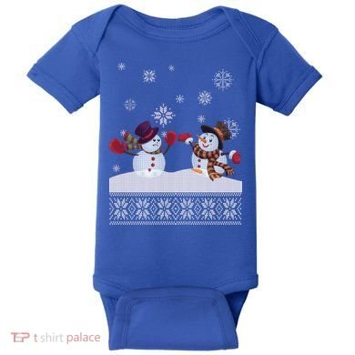 Funny Winter Snowman Ugly Christmas Baby Bodysuit