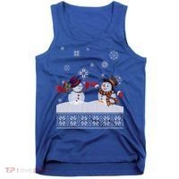 Funny Winter Snowman Ugly Christmas Tank Top thumb 0