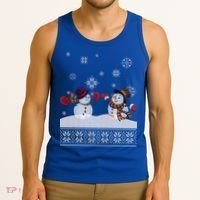 Funny Winter Snowman Ugly Christmas Tank Top thumb 3