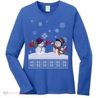 Funny Winter Snowman Ugly Christmas Women's Long Sleeve Shirt thumb 0