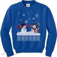 Funny Winter Snowman Ugly Christmas Kids Sweatshirt thumb 0