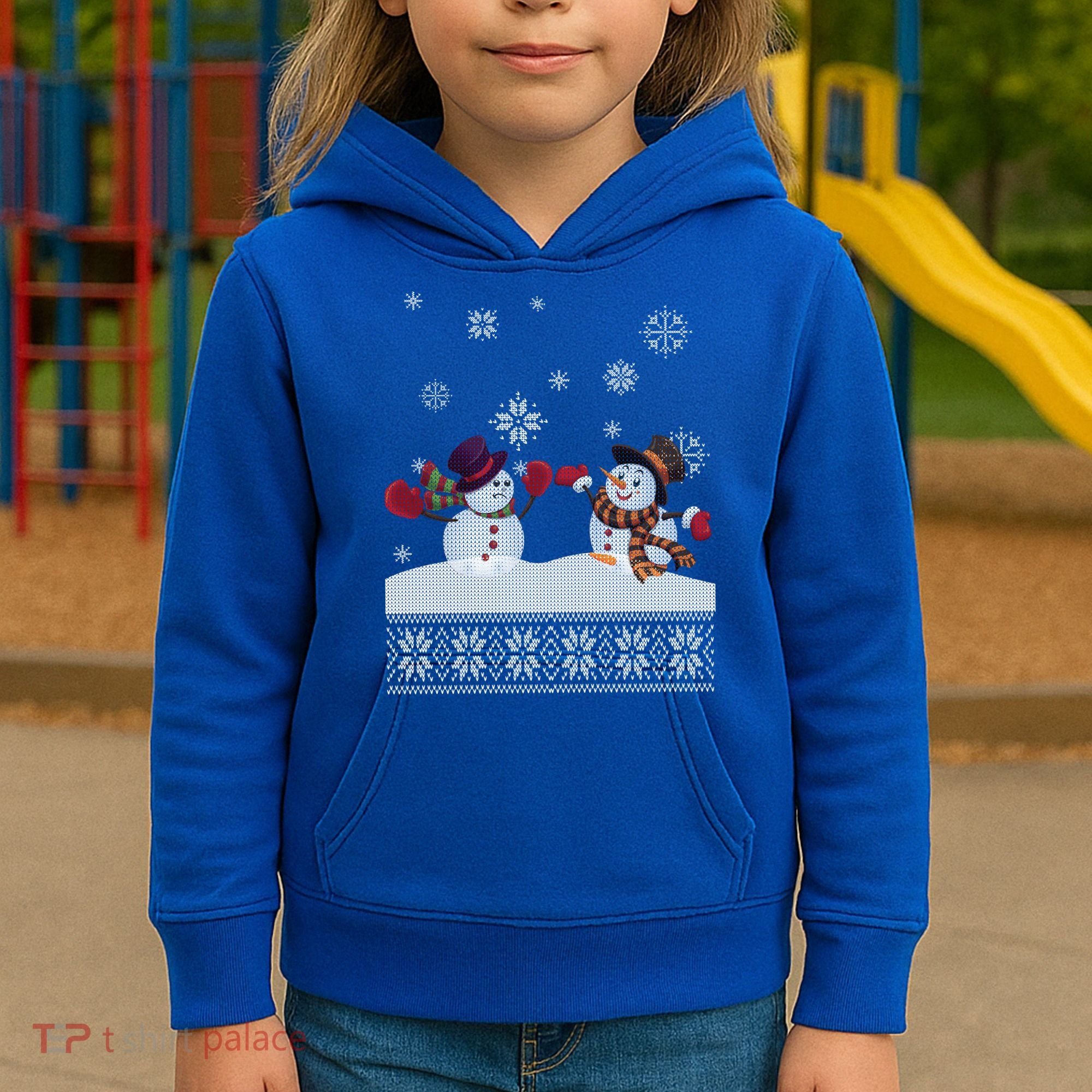 Funny Winter Snowman Ugly Christmas Kids Hoodie