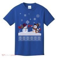 Funny Winter Snowman Ugly Christmas Kids T-Shirt thumb 0