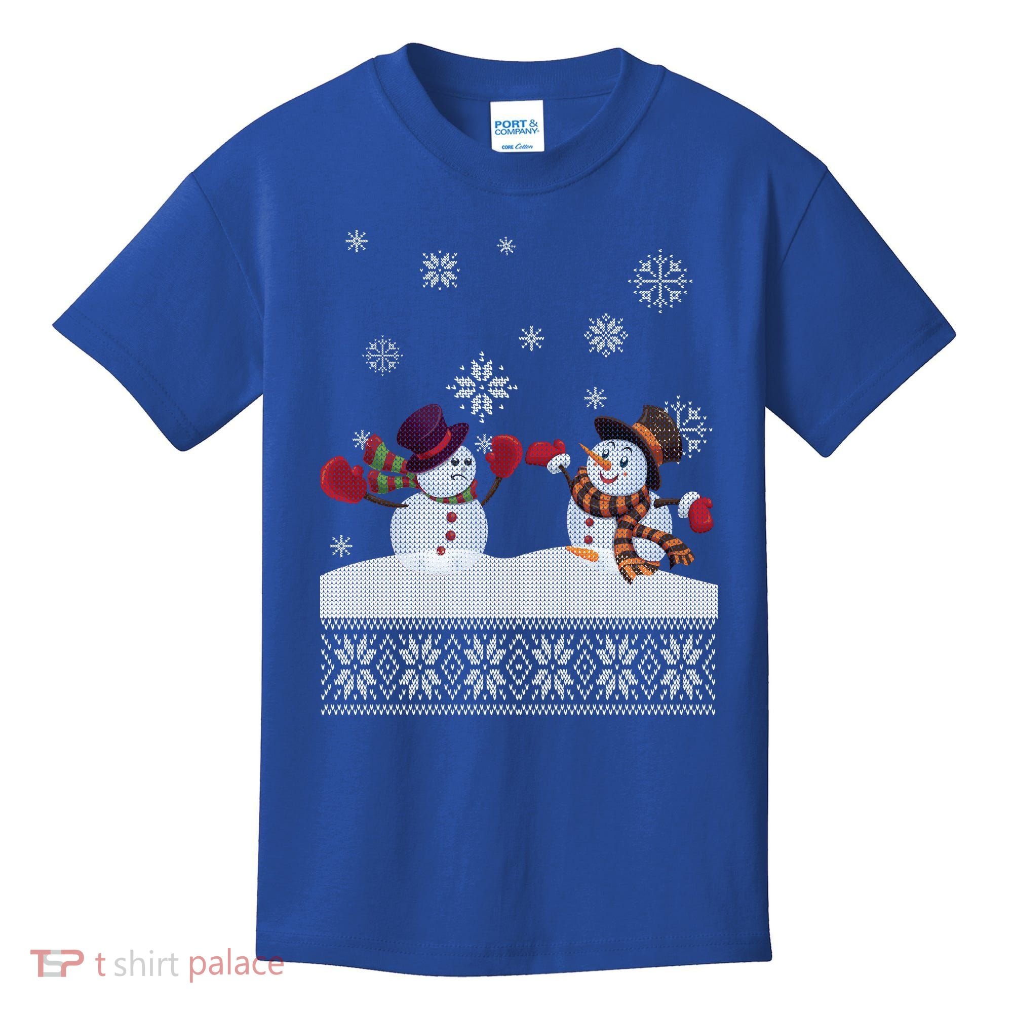Funny Winter Snowman Ugly Christmas Kids T-Shirt