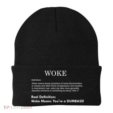 Funny Woke Real Definition Beanie