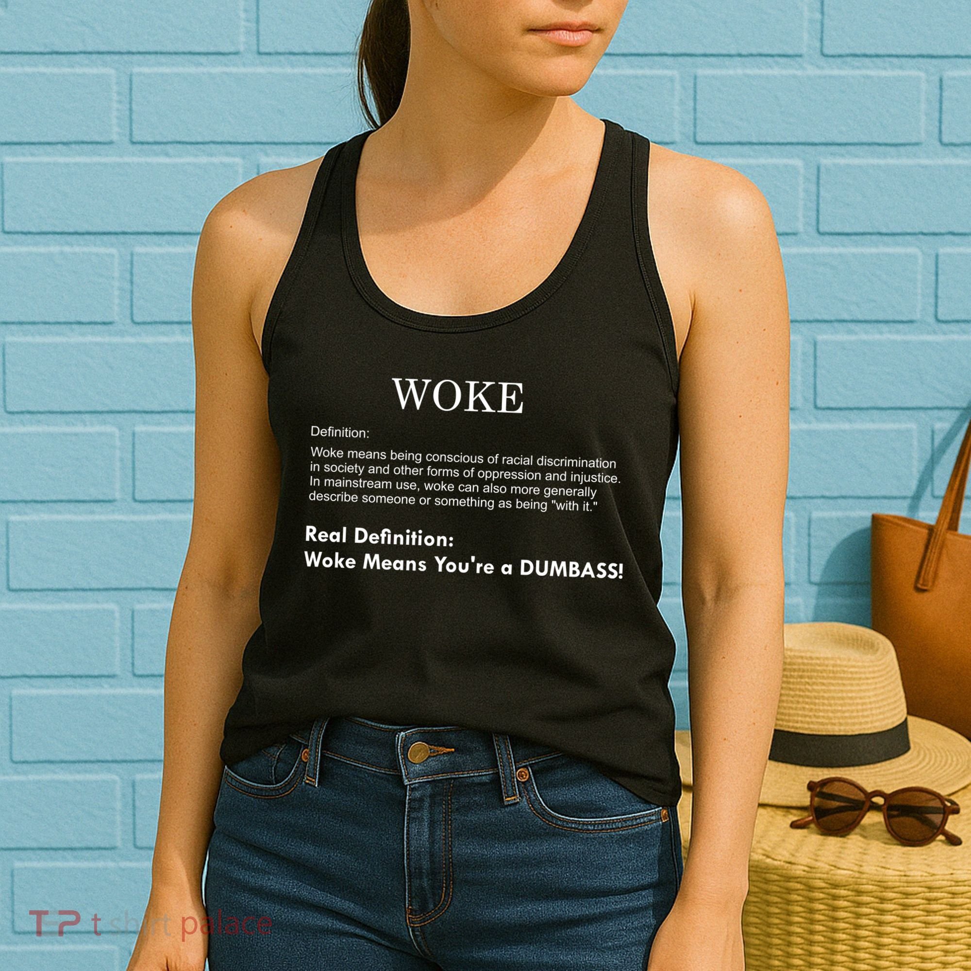 Funny Woke Real Definition Women's Tank Top