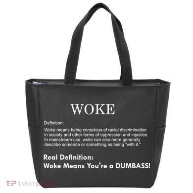 Funny Woke Real Definition Tote Bag