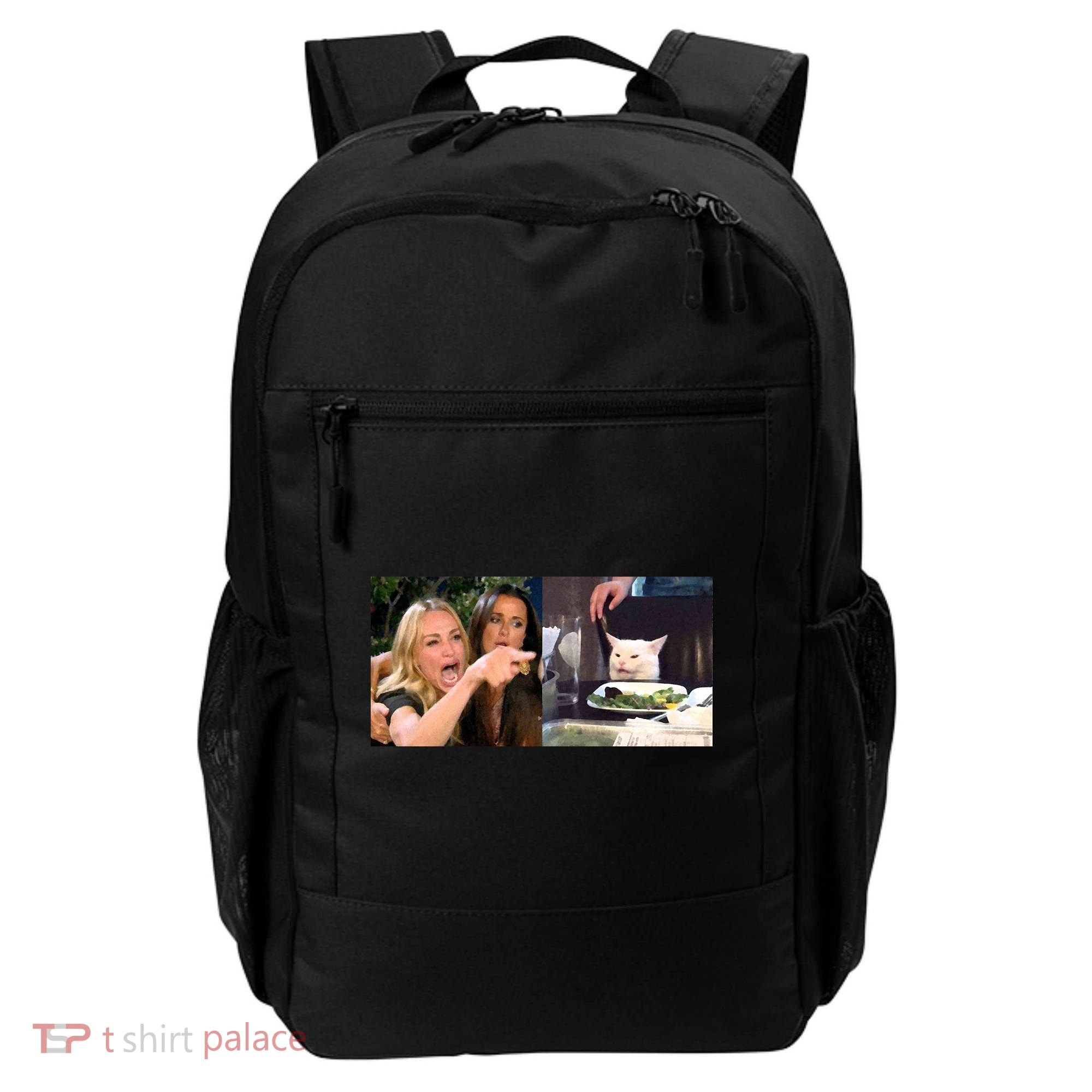 Funny Woman Yelling At Cat Meme  Backpack