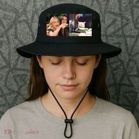 Funny Woman Yelling At Cat Meme  Bucket Hat thumb 3