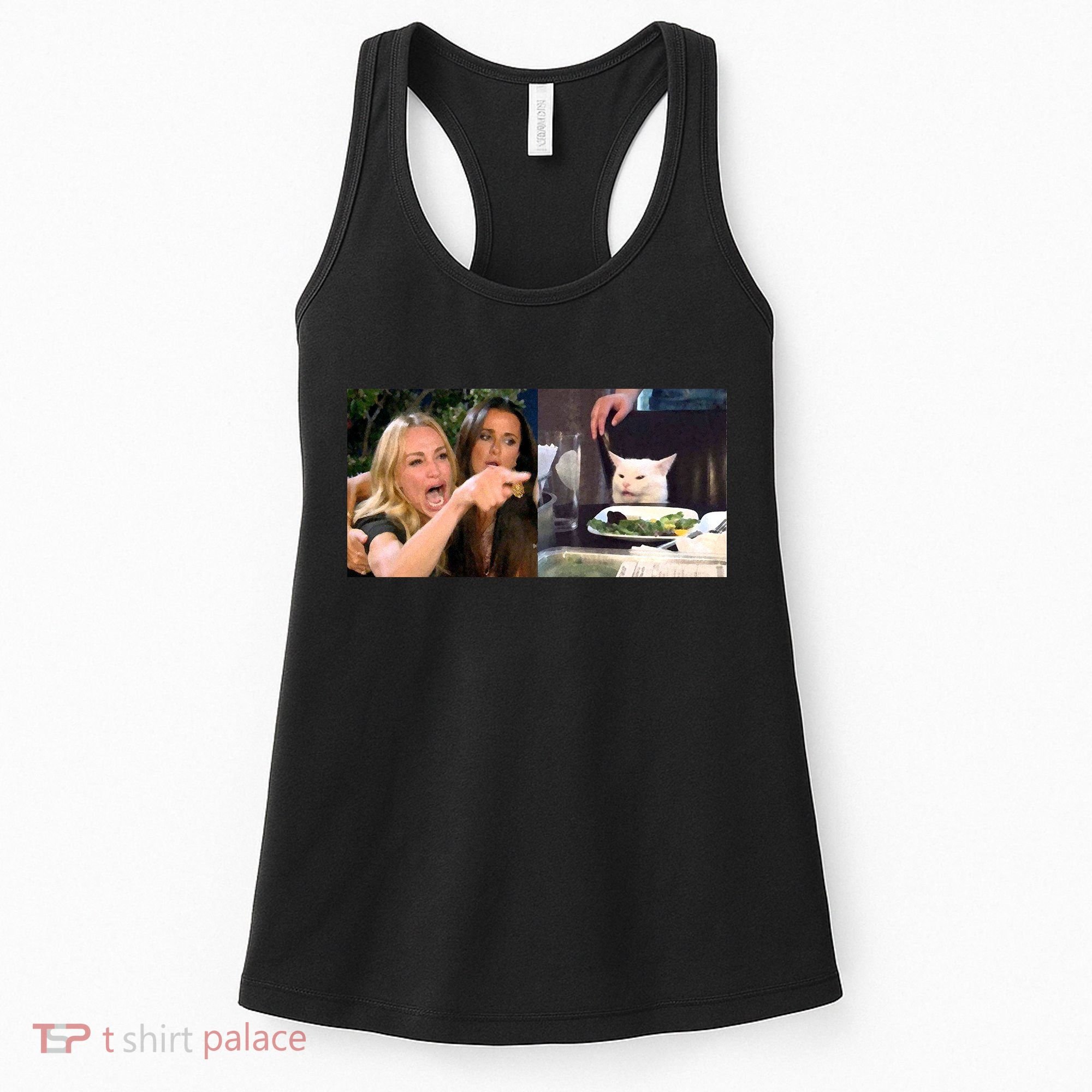 Funny Woman Yelling At Cat Meme  Women's Tank Top