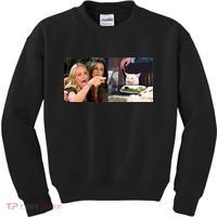 Funny Woman Yelling At Cat Meme  Kids Sweatshirt thumb 0