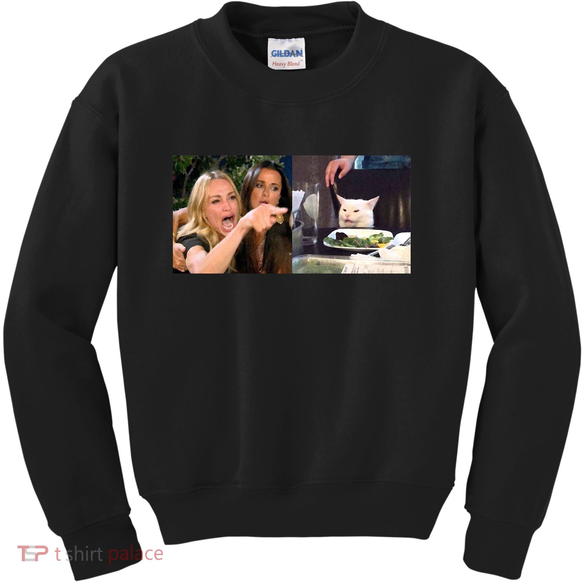Funny Woman Yelling At Cat Meme  Kids Sweatshirt