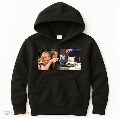 Funny Woman Yelling At Cat Meme  Kids Hoodie