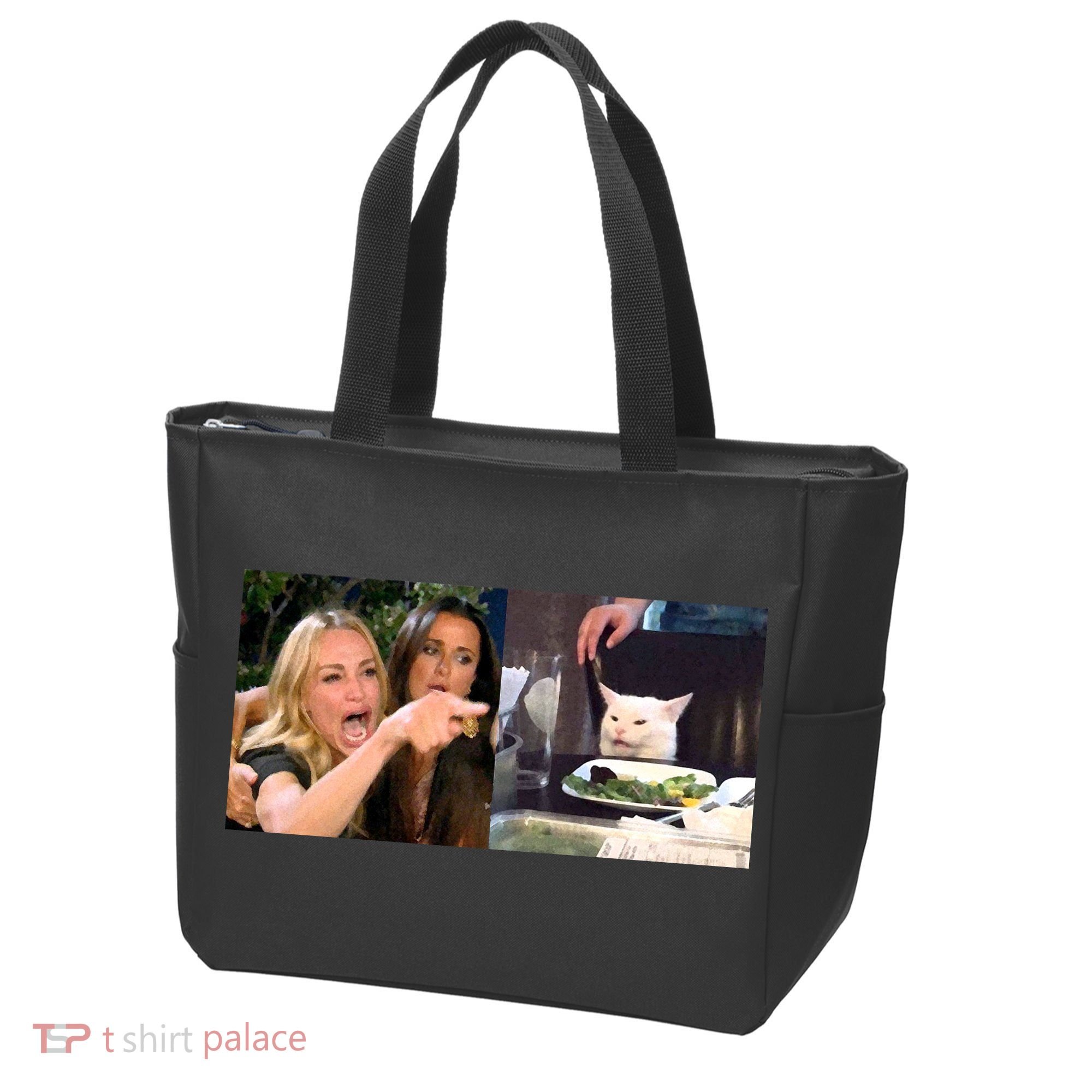 Funny Woman Yelling At Cat Meme  Tote Bag