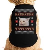 Funny Woman Yelling At Cat Meme Ugly Christmas Doggie Tank thumb 0