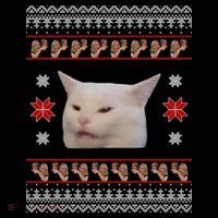 Funny Woman Yelling At Cat Meme Ugly Christmas Coffee Mug thumb 5