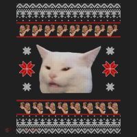 Funny Woman Yelling At Cat Meme Ugly Christmas Tumbler thumb 3