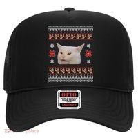 Funny Woman Yelling At Cat Meme Ugly Christmas Hat thumb 0