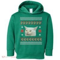 Funny Woman Yelling At Cat Meme Ugly Christmas Toddler Hoodie thumb 0
