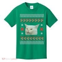 Funny Woman Yelling At Cat Meme Ugly Christmas Kids T-Shirt thumb 0