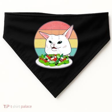 Funny Woman Yelling at Table Cat Meme USA-Made Doggie Bandana