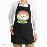 Funny Woman Yelling at Table Cat Meme Apron thumb 2