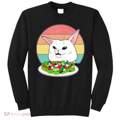 Funny Woman Yelling at Table Cat Meme Sweatshirt