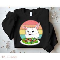 Funny Woman Yelling at Table Cat Meme Sweatshirt thumb 2
