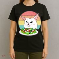 Funny Woman Yelling at Table Cat Meme T-Shirt thumb 4